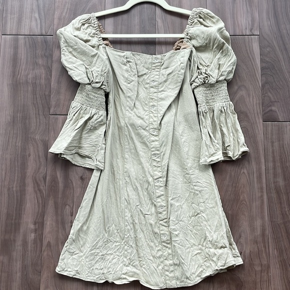 Wayf Juliet Sleeve Linen Blend Dress - Picture 2 of 5